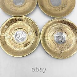 Le Mieux Espresso Coffee Cups & Saucers 5 Cup 6 Saucer Set 24K Gold Platinum VTG