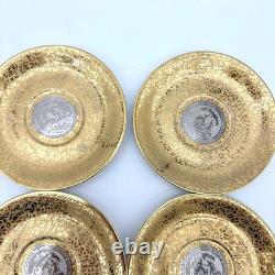 Le Mieux Espresso Coffee Cups & Saucers 5 Cup 6 Saucer Set 24K Gold Platinum VTG