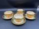 Le Mieux Lem1 Antique Gold Encrusted / Portrait Set Of 4 Cups & Saucers