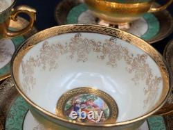 Le Mieux LEM1 Antique Gold Encrusted / Portrait Set of 4 Cups & Saucers