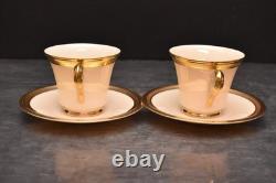 Lenox Aristocrat 2 Cups &Saucers Gold Encrusted Teacups