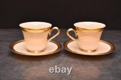 Lenox Aristocrat 2 Cups &Saucers Gold Encrusted Teacups