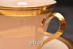 Lenox Aristocrat 2 Cups &Saucers Gold Encrusted Teacups