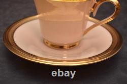 Lenox Aristocrat 2 Cups &Saucers Gold Encrusted Teacups