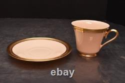 Lenox Aristocrat 2 Cups &Saucers Gold Encrusted Teacups