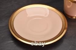 Lenox Aristocrat 2 Cups &Saucers Gold Encrusted Teacups