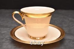 Lenox Aristocrat 2 Cups &Saucers Gold Encrusted Teacups