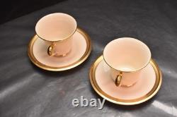 Lenox Aristocrat 2 Cups &Saucers Gold Encrusted Teacups