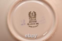 Lenox Aristocrat 2 Cups &Saucers Gold Encrusted Teacups