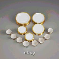 Lenox Aristocrat 48 PC 8sets China Dinner Set White/Gold Plates Cups Saucers USA
