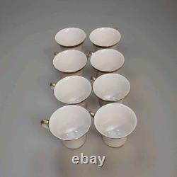 Lenox Aristocrat 48 PC 8sets China Dinner Set White/Gold Plates Cups Saucers USA