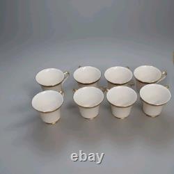 Lenox Aristocrat 48 PC 8sets China Dinner Set White/Gold Plates Cups Saucers USA Lenox Aristocrat 48 PC 8sets China Dinner Set White/Gold Plates Cups Saucers USA