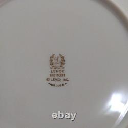 Lenox Aristocrat 48 PC 8sets China Dinner Set White/Gold Plates Cups Saucers USA Lenox Aristocrat 48 PC 8sets China Dinner Set White/Gold Plates Cups Saucers USA