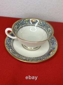 Lenox Autumn Cups & Saucers Gold Backstamp USA Set Of 8