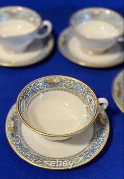 Lenox Autumn Set of 5 Footed Cups and Saucers GOLD STAMP