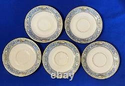 Lenox Autumn Set of 5 Footed Cups and Saucers GOLD STAMP