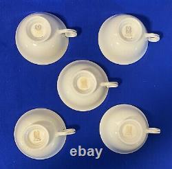 Lenox Autumn Set of 5 Footed Cups and Saucers GOLD STAMP