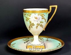 Lenox Belleek Willets Gold White Gardenia Coffee Pot Creamer Sugar Cups Saucers