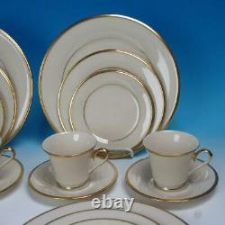 Lenox China Eternal Gold Trim 4 Place Settings Plates/Cup/Saucer 20 Pcs
