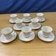 Lenox Eternal Ivory Withgold Trim (8 Sets) Footed Cups & Saucers Usa