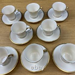 Lenox Eternal Ivory withGold Trim (8 Sets) Footed Cups & Saucers USA