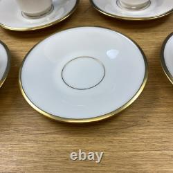 Lenox Eternal Ivory withGold Trim (8 Sets) Footed Cups & Saucers USA