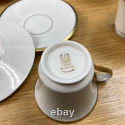 Lenox Eternal Ivory withGold Trim (8 Sets) Footed Cups & Saucers USA