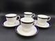 Lenox Federal Cobalt Gold Trim Usa Set Of 4 Cups & Saucers 3 1/8 Tal