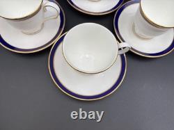 Lenox FEDERAL COBALT Gold Trim USA Set of 4 Cups & Saucers 3 1/8 Tal