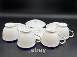 Lenox FEDERAL COBALT Gold Trim USA Set of 4 Cups & Saucers 3 1/8 Tal