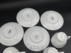 Lenox FEDERAL COBALT Gold Trim USA Set of 4 Cups & Saucers 3 1/8 Tal