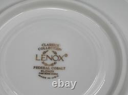 Lenox FEDERAL COBALT Gold Trim USA Set of 4 Cups & Saucers 3 1/8 Tal