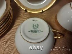 Lenox Frederick Keer's Exquisite-8 Textured Gold Band Trim, Footed Cups/Saucers