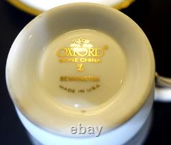 Lenox Oxford Bennington Cup & Saucer Bone China Gold Encrusted Band Set of 8