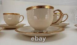 Lenox Presidential Collection Tuxedo In Gold Cups & Saucers Set of 5