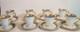 Lenox Stanford Turquoise Grey Gold Encrusted Band Demitasse Cups Saucers Set 8