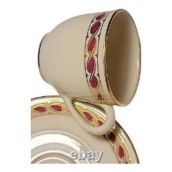 Lenox Stratford Maroon & Cream Demitasse Cup and Saucer Set Gold Trim 1306/R417R