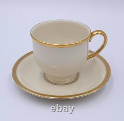 Lenox TUXEDO GOLD Set(s) 6 Footed Cup & Saucer Sets EXCELLENT+ 1999 Shape