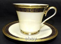 Lenox Tudor Set of 8 Cups and Saucers Blue Gold