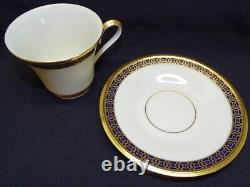 Lenox Tudor Set of 8 Cups and Saucers Blue Gold