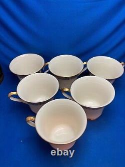 Lenox Tuscany Set Of 6 Cups & Saucers, Gold Bird And Floral Decor- Excellent