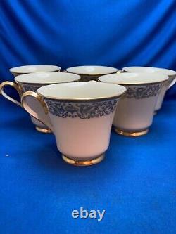 Lenox Tuscany Set Of 6 Cups & Saucers, Gold Bird And Floral Decor- Excellent