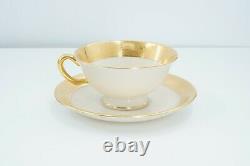 Lenox Westchester Gold Encrusted China Service 6 Footed Cups & Saucers