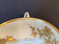 Limoges Bernardaud B&Co Porcelain Asian Oriental Design 4 Cups and Saucers