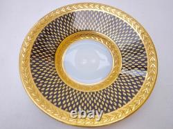 Limoges Dresden Minton Coalport Neo Classical Cobalt & Gold Coffee C&S's set 2