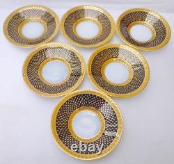 Limoges Dresden Minton Coalport Neo Classical Cobalt & Gold Coffee C&S's set 2