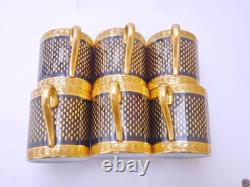 Limoges Dresden Minton Coalport Neo Classical Cobalt & Gold Coffee C&S's set 2