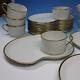 Limoges France 12 Gold Trim Snack Tray Saucers Plate With Cup Sets