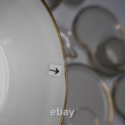 Limoges France 12 Gold Trim Snack Tray Saucers Plate with Cup Sets
