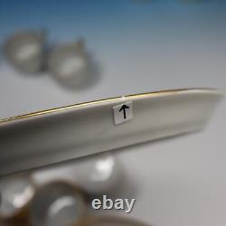 Limoges France 12 Gold Trim Snack Tray Saucers Plate with Cup Sets
